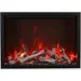 Smart 33â€� Fireplace â€“ includes a steel trim glass inlay 10 piece log set with remote and cord