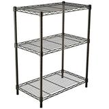 Veryke 3-Layer Plastic Coated Iron Shelf Garage Shelves and Racks Chrome Plated Iron Shelf for Kitchen Home - Black