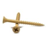 #8 x 1 5/8 Wood Screw Phillips / Square Drive Flat Head Medium Carbon Steel Tan Paint Pk 50