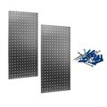 Triton ProductsÂ® LB18-S (2) 18 In. W x 36 In. H x 9/16 In. D 304 Stainless Steel Square Hole Pegboards with mounting hardware