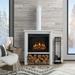 Real Flame Hollis Stainless Steel Electric Fireplace in Matte White