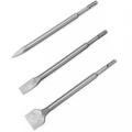 XtremepowerUS 3-PCS SDS Chisel Set Rotary Hammer SDS Bits Set Point Chisel Flat Scaling Chisel Cranked Chisels Steel