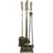 Dagan 4500 Bamboo Design Fireplace Tool Set Antique Brass - 5 Piece