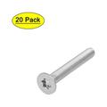 Uxcell M4 x 25mm 316 Stainless Steel Flat Torx Head Machine Screw Silver Tone (20-pack)