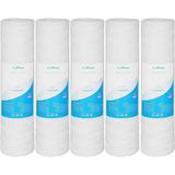 Lafiucy 5 Micron 10 x 2.5 String Wound Sediment Water Filter Cartridge 5 Pack Whole House Sediment Filtration Universal Replacement for Most 10 inch RO Unit