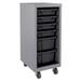 Pemberly Row Mobile Bin Tower with Bins 36x15x18 in Platinum Graphite