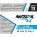 Aerostar 21 1/4x23 1/4x1 MERV 13 Pleated Air Filter 21 1/4 x 23 1/4 x 1 Box of 6 Made in the USA