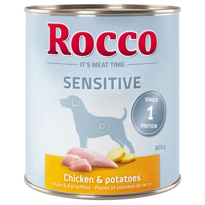 24x800g Sensitive Huhn mit Kartoffeln Rocco Hundefutter nass