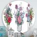 East Urban Home Bouquets Of Wildflowers In Transparent Vases I - Farmhouse Metal Circle Wall Art Metal | 29" H x 29" W x 1" D | Wayfair