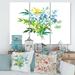 East Urban Home Meadow Flowers Garland - 3 Piece Wrapped Canvas Painting Canvas in Green | 28 H x 36 W x 1 D in | Wayfair