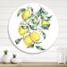 East Urban Home Branch Of Yellow Lemons & Leaves I - Tropical Metal Circle Wall Art Metal | 11" H x 11" W x 1" D | Wayfair