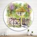 East Urban Home Painting Of Rustic Cottage In The Woods - Traditional Metal Circle Wall Art Metal in Green | 29" H x 29" W x 1" D | Wayfair