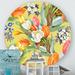 East Urban Home Blooming White & Orange Tulips I - Traditional Metal Circle Wall Art Metal | 23" H x 23" W x 1" D | Wayfair