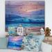 East Urban Home Golden Sunset Over The Sea By The Beach - Nautical & Coastal Print On Natural Pine in Blue/Brown | 10 H x 20 W x 0.78 D in | Wayfair