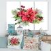 East Urban Home Holly Mistletoe Berries & Christmas Fir Branch I - 3 Piece Wrapped Canvas Painting Canvas | 28 H x 36 W x 1 D in | Wayfair