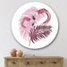 East Urban Home Flamingo In Tropical Summer I - Traditional Metal Circle Wall Art Metal in Pink | 36" H x 36" W x 1" D | Wayfair