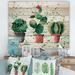 East Urban Home Three Cacti In Clay Pots - Botanical Print On Natural Pine Wood in Brown | 10 H x 20 W x 1 D in | Wayfair