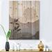 East Urban Home Minimalist Mountain Landscape At Sunset - Modern Print On Natural Pine Wood in Brown/Green | 20 H x 10 W x 0.78 D in | Wayfair