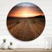 East Urban Home Landscape w/ A Field Full Of Hay Bales At Sunset - Farmhouse Metal Circle Wall Art Metal | 11" H x 11" W x 1" D | Wayfair