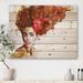 East Urban Home Portrait Of Young Afro American Woman II - Modern Print On Natural Pine Wood in Brown | 15 H x 30 W x 0.78 D in | Wayfair