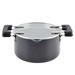 Farberware Cookstart DiamondMax Nonstick Straining Saucepot, 6-quart, Black Non Stick/Aluminum in Black/Gray | 10 H x 14 W in | Wayfair 22299