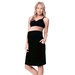 Maternity Pregnant Denim Skirt with Pregnancy Jersey Panel (S Black)
