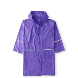 Girls' Long Hooded Rain Slicker Jacket