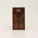 Nocona N5490944 Mens Leather Boot Stitched Rodeo Wallet Floral Concho, Brown