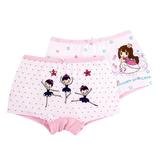 Wuffmeow Girls Underwear Solid Cotton Cartoon Print Panties Boxer Briefs Shortsï¼Œ2 Pack 3-12T