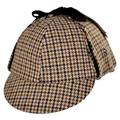 Sherlock Holmes Houndstooth Wool Blend Hat - L - Brown