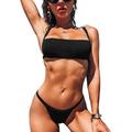 Mid-Ten Women 2PCS Bikini Tops+Swim Briefs Bottoms Sets Swimsuit Bathing Suit Swimwear Beach Summer Ladies Monokini Beachwear Tankini Set Backless Push Up Bra Padded Swimming Costumes S-XL