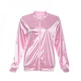 Cleanrance! Women Basic Coats Solid Tracksuit for Women Jacket Lady Retro Jacket Women Fancy Pink Dress Grease Costume L