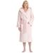 Women's Venus Model Turkish Cotton Hooded Bathrobe with Long Options, Full Length, Pink, SM