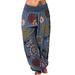 HIMONE Women Oversized High Waist Beach Pants Long Floral Harem Pant Super Elastic Sports Trouser Wide Leg Sports Gym Casual Capris Stretch Ladies Plus Size Pants