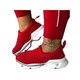 Women's Rivet Sneakers Trainer Casual Fashion Platform Shoes anti-slip athletic