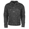 9 Crowns Men's Denim Sherpa Trucker Jean Jacket (Jet Black, Small)