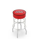 Holland Bar Stool NCAA Swivel Bar & Counter Stool Plastic/Acrylic/Metal in Red/White | 25 H x 18 W in | Wayfair L7C125LA-Laf