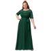 Ever-Pretty Womens Chiffon Plus Size Bridesmaid Dresses for Women 07624 Dark Green US12