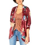 Project 28 NYC Printed Crushed Velvet Kimono Multi