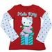 Hello Kitty Girls Red & White Holiday T-Shirt Snowflake Tee Shirt XS (4-5)
