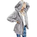 Women's Oversized Open Front Hooded Draped Pockets Cardigan Coat