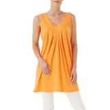 AmeriMark Women's Tunic Tank Top - Long Sleeveless Blouse with Scoop V-Neck