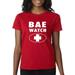 True Way 1178 - Women's T-Shirt Bae Watch Lifeguard Parody Logo 2XL Red