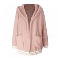 EleaEleanor Fashion and Casual Style Ladies Solid Color Hooded Cardigan Jacket