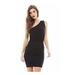 AX PARIS Womens Black Sleeveless Asymmetrical Neckline Short Body Con Cocktail Dress Size 8