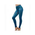 VICOODA Women's Tight Jeans Short Velvet Solid Color Denim Skinny Leggings with Pockets S-XXXL