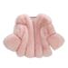 Mnycxen Women Solid Jackets Fur Short Stitching Faux Fur Coat