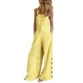 Niuer Women's Baggy Wide Leg Overalls Casual Floral Long Jumpsuit Rompers Palazzo Pants with Pockets