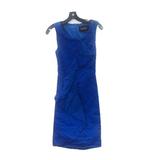 Nicole Miller Artelier BONDI BLUE Cotton Metal Ruffle Dress, US 4