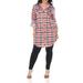 White Mark Women's Plus Size Plaid Tunic Top